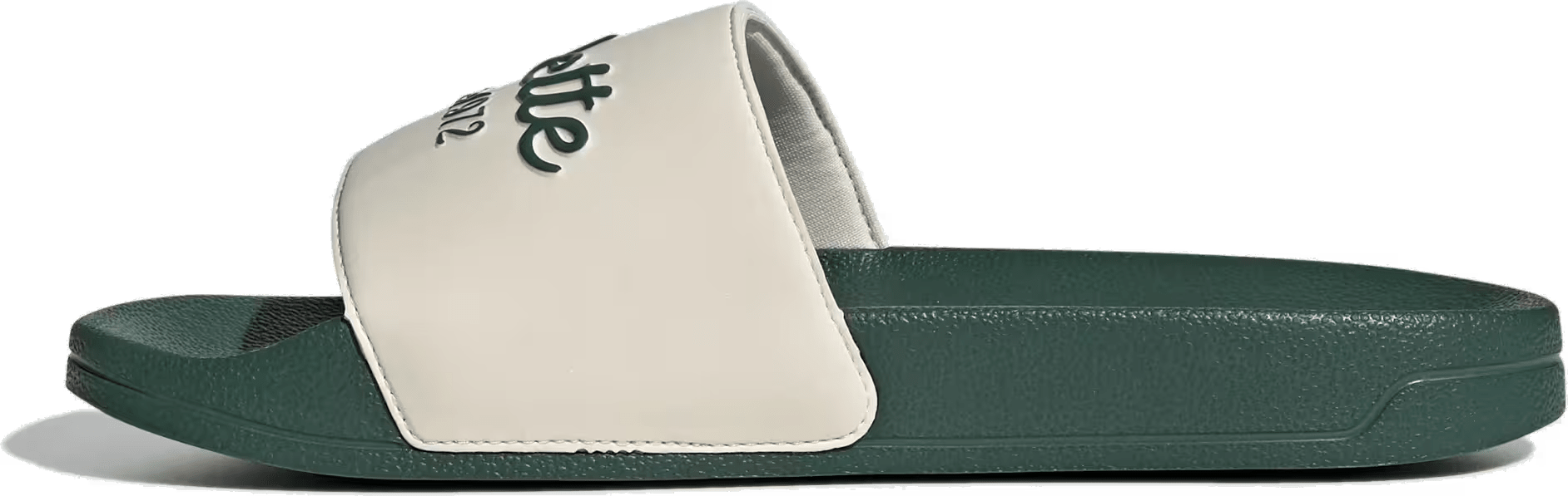 adidas Adilette Shower Slides Wonder White Collegiate Green