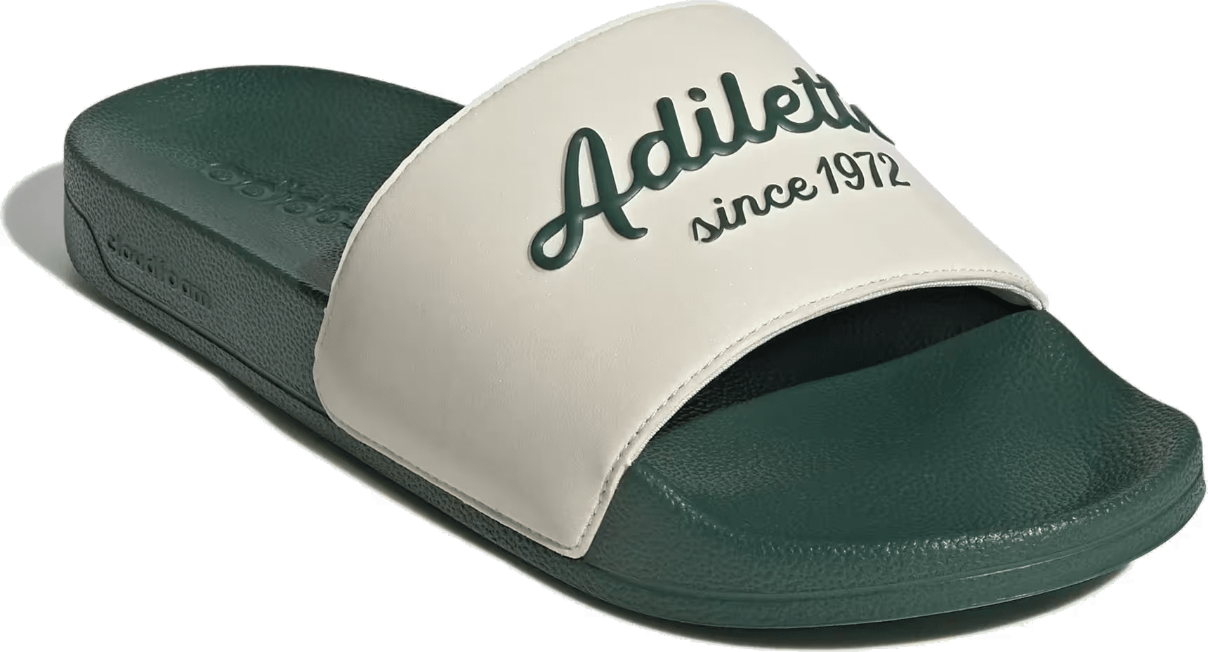 adidas Adilette Shower Slides Wonder White Collegiate Green