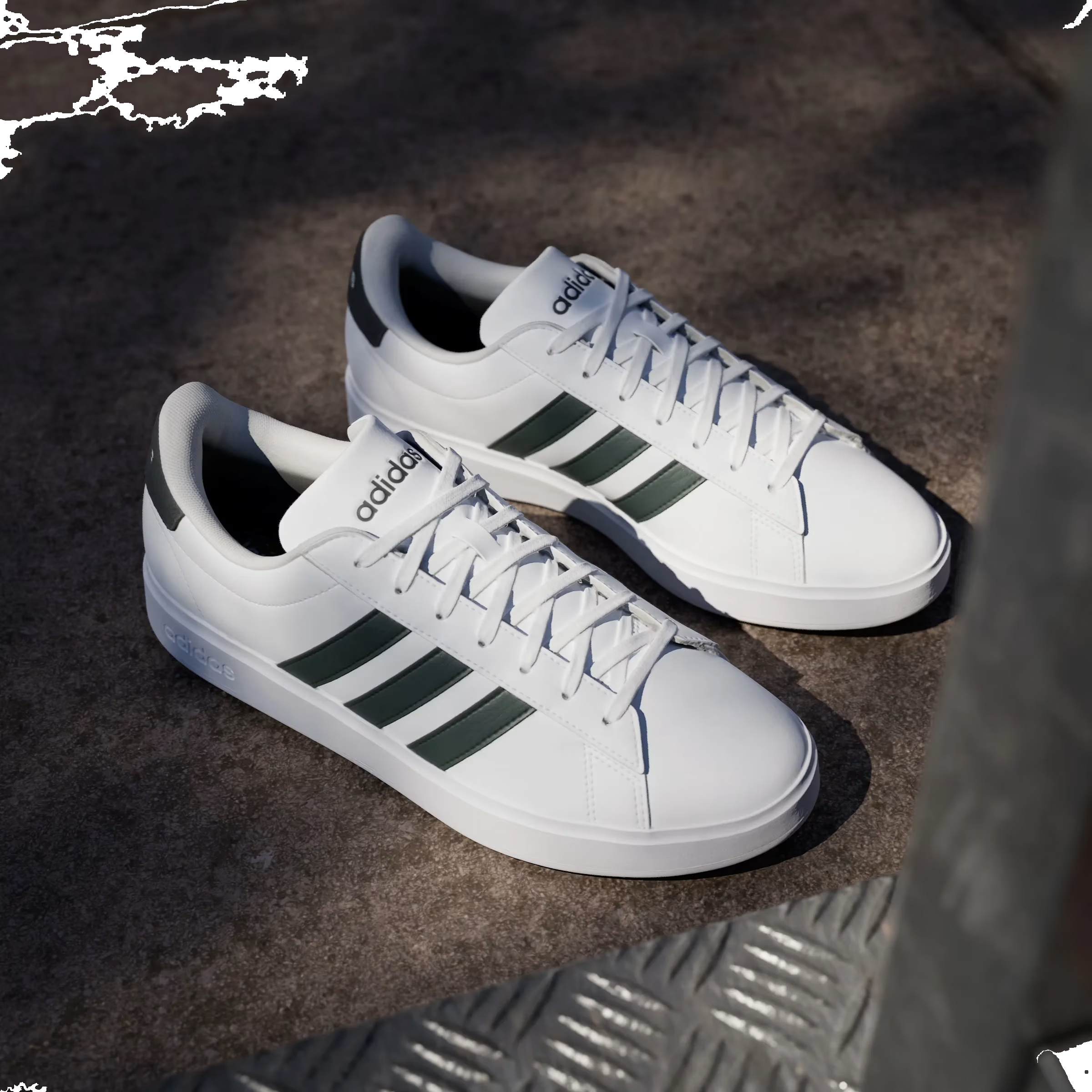 adidas Grand Court 2.0 Cloud White Shadow Green Carbon