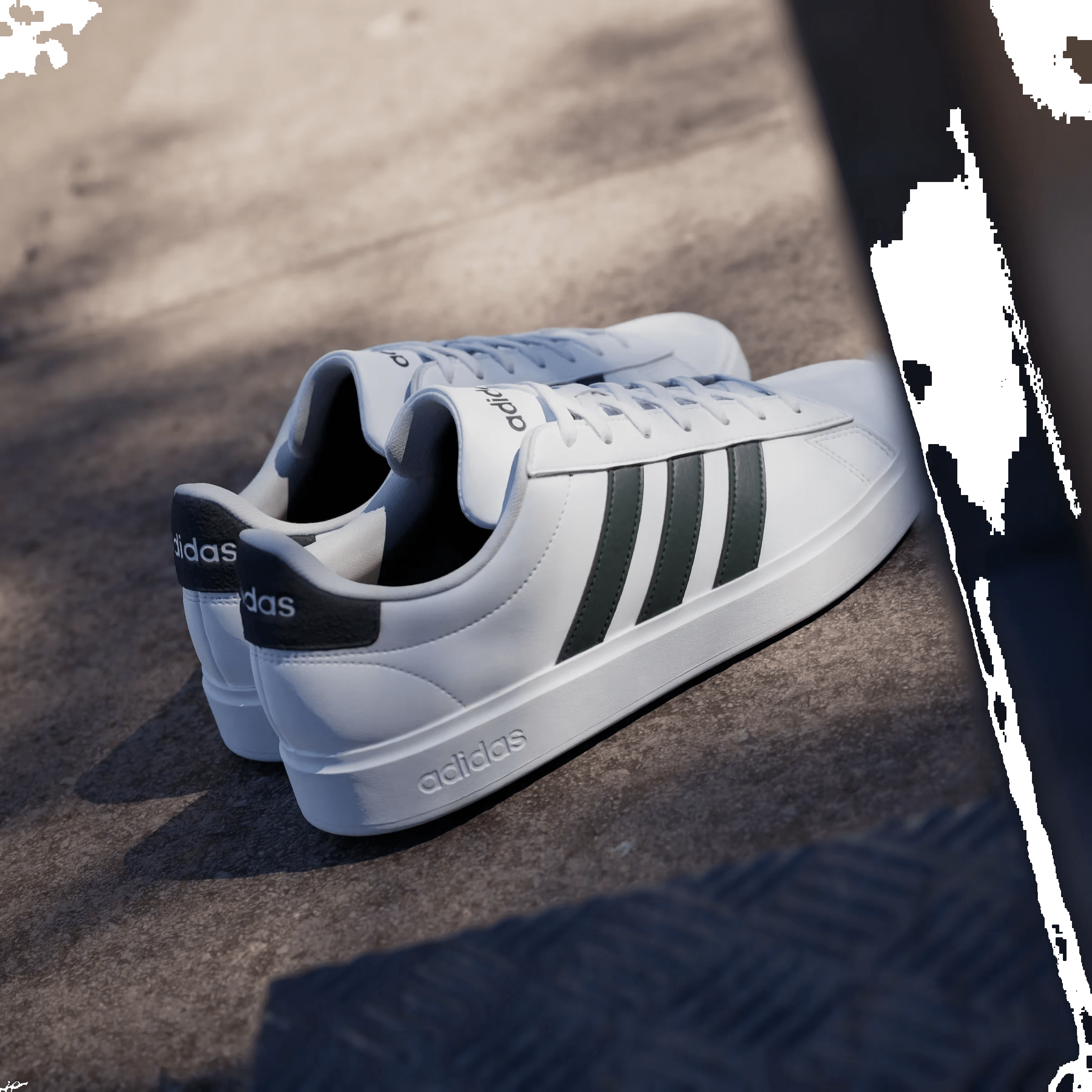 adidas Grand Court 2.0 Cloud White Shadow Green Carbon