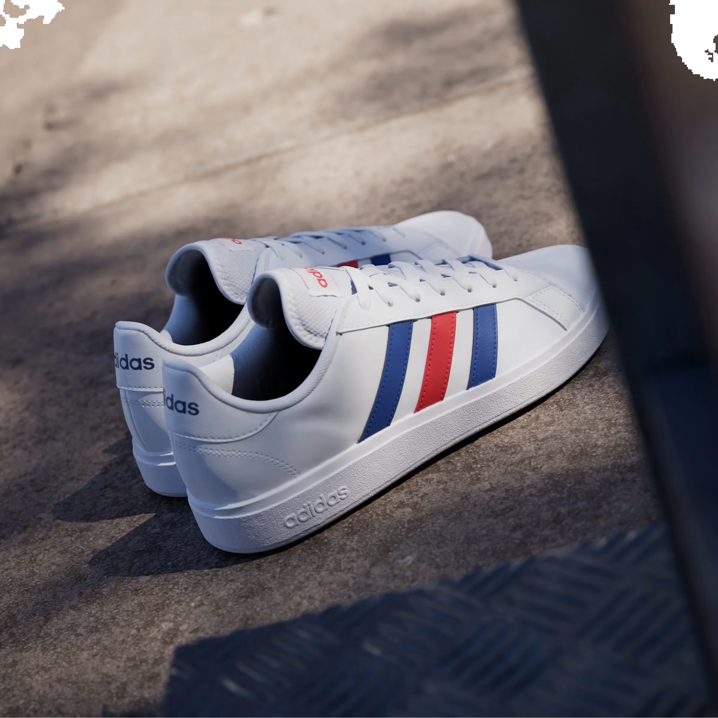 adidas Grand Court TD Cloud White Royal Blue Vivid Red