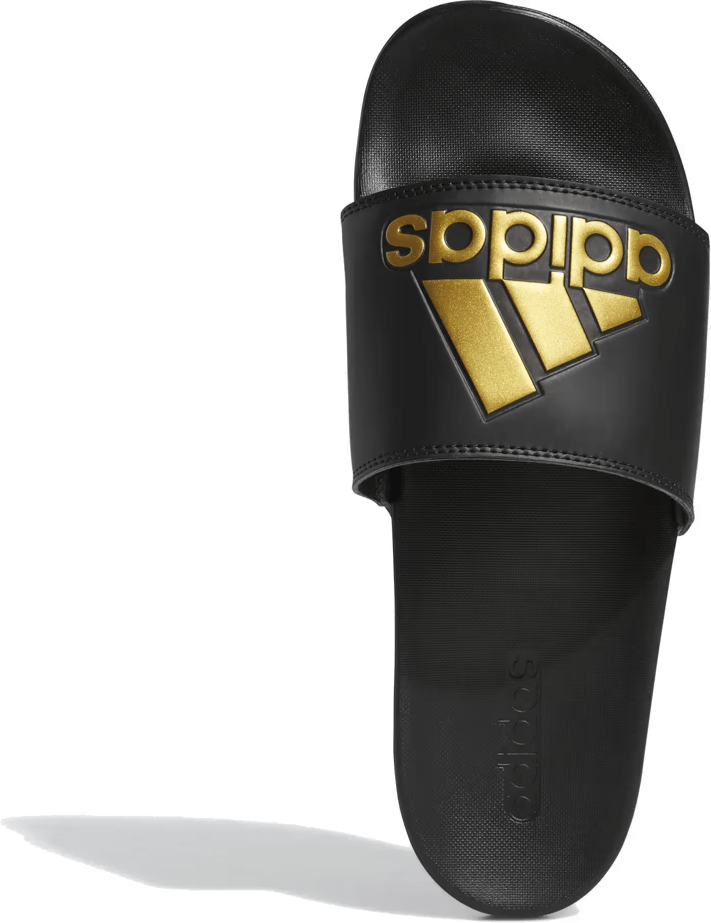 adidas Adilette Comfort Slides Core Black Gold Metallic