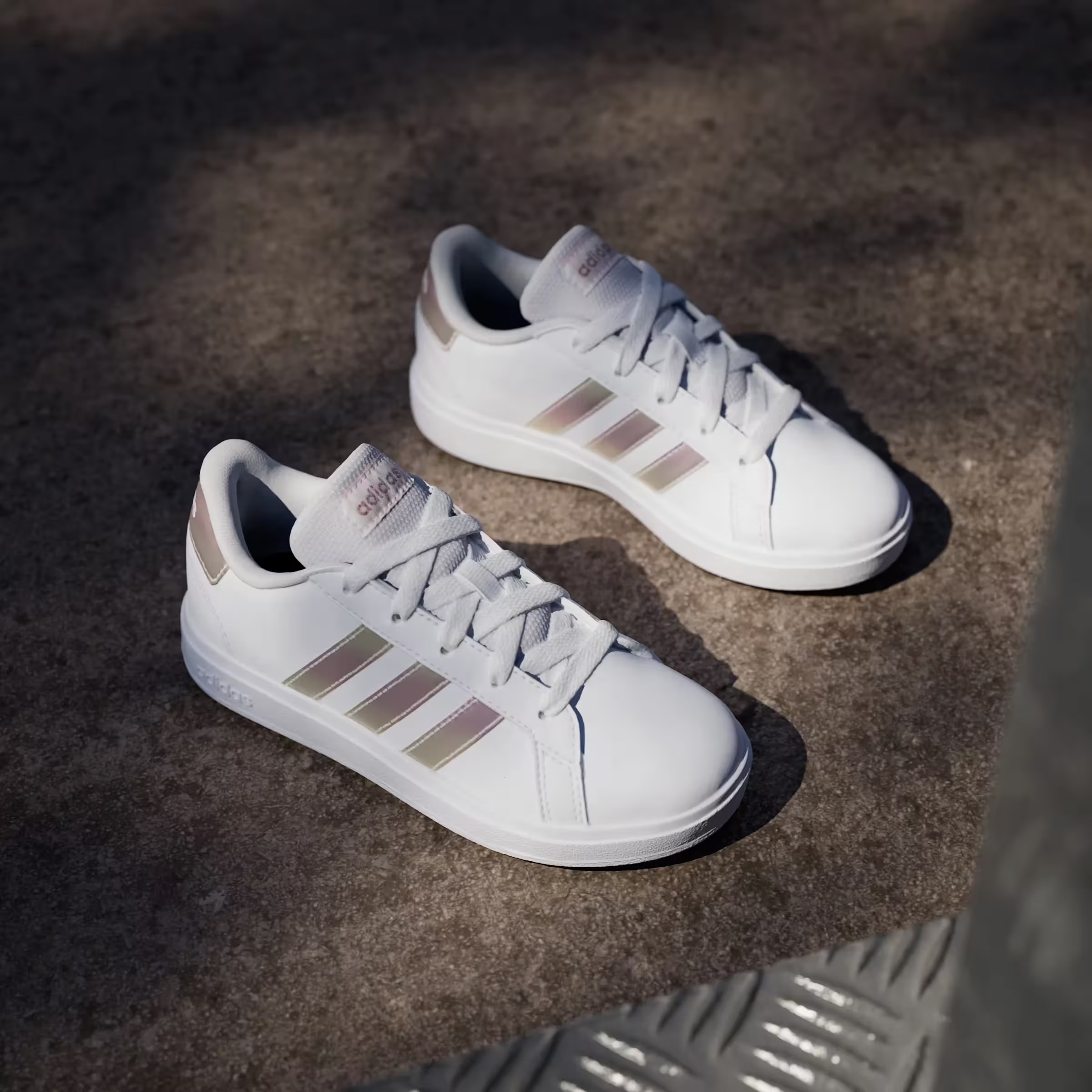 adidas Grand Court 2.0 Cloud White Iridescent Pink (GS)