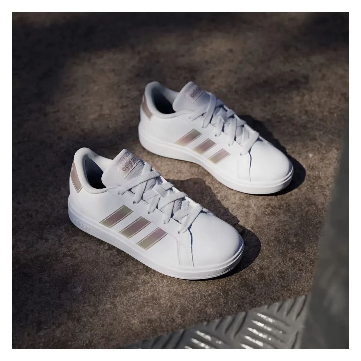 adidas Grand Court 2.0 Cloud White Iridescent Pink (GS)