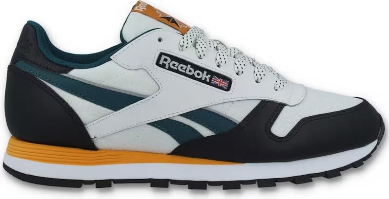 Reebok Classic Leather Chalk Black Teal Yellow