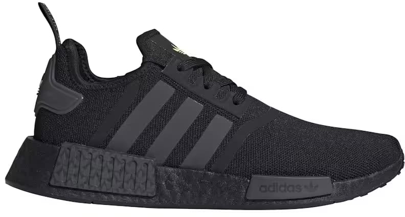 adidas NMD R1 Core Black Grey Solar Yellow