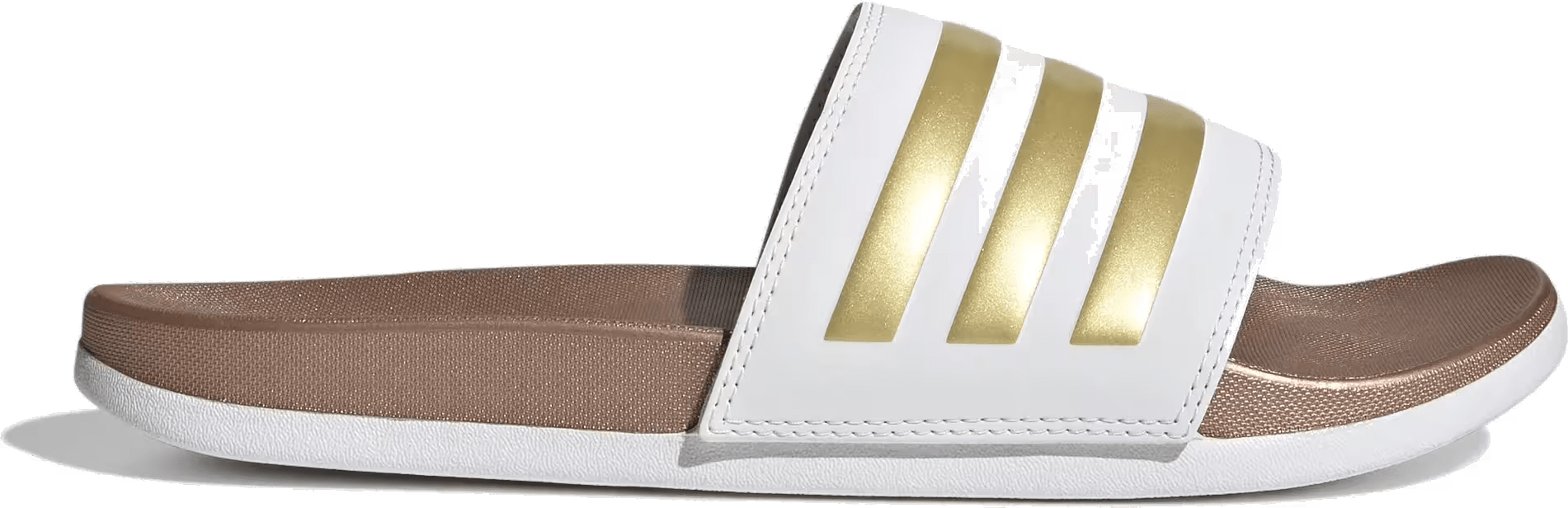adidas Adilette Comfort Slides Cloud White Matte Gold