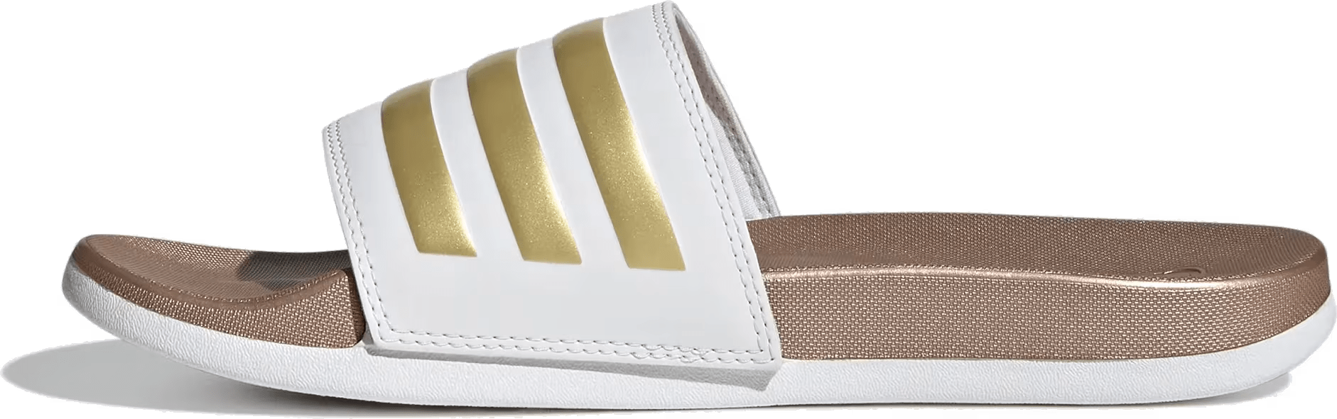 adidas Adilette Comfort Slides Cloud White Matte Gold