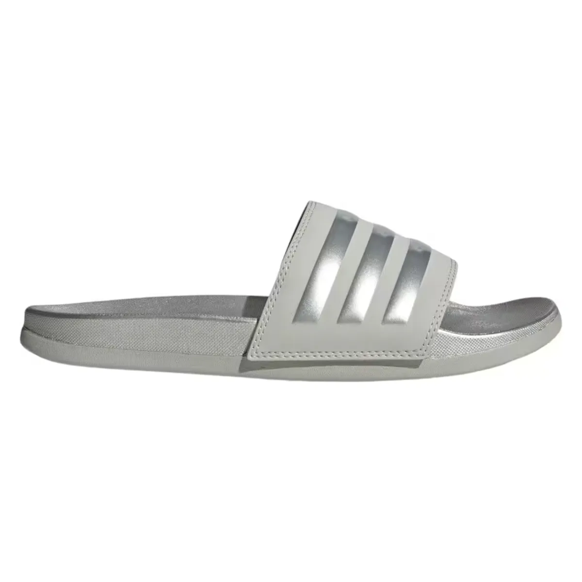 adidas Adilette Comfort Slides Grey Silver Metallic