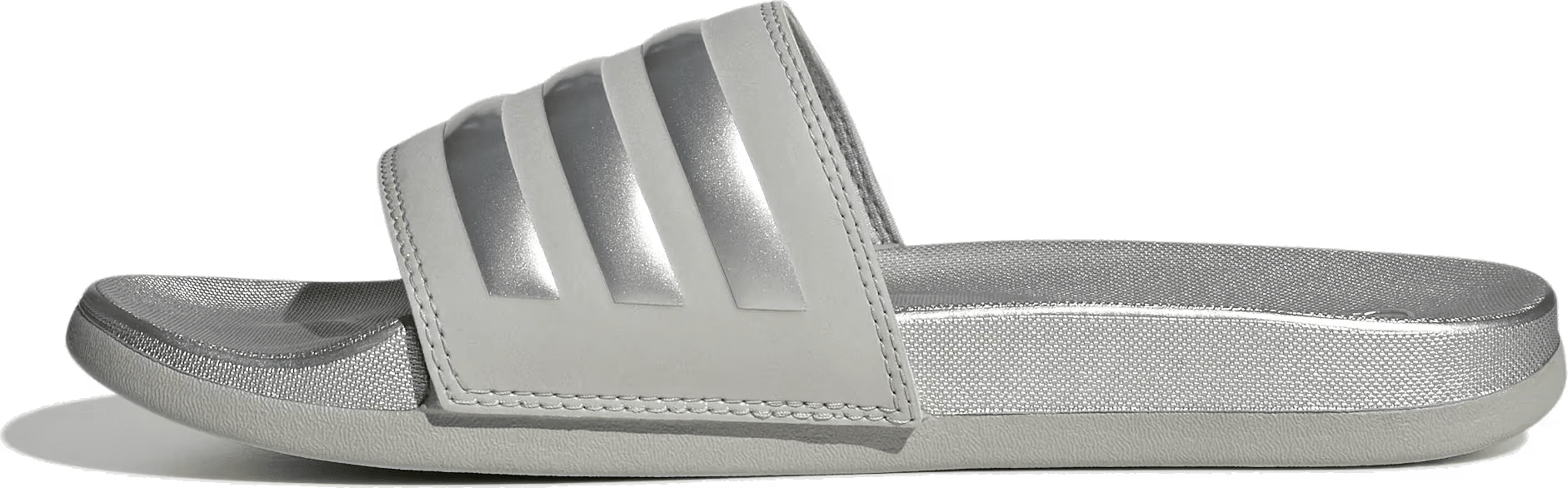 adidas Adilette Comfort Slides Grey Silver Metallic
