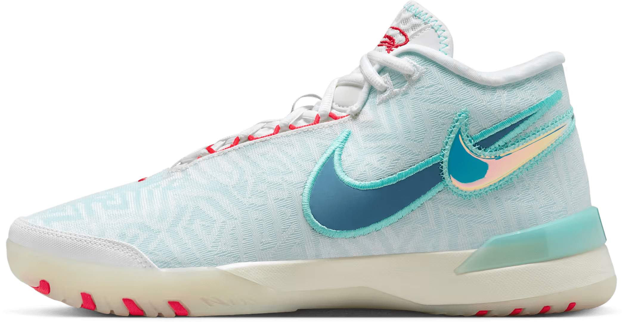 Nike LeBron NXXT Genisus White Aurora Green Siren Red Aegean Storm