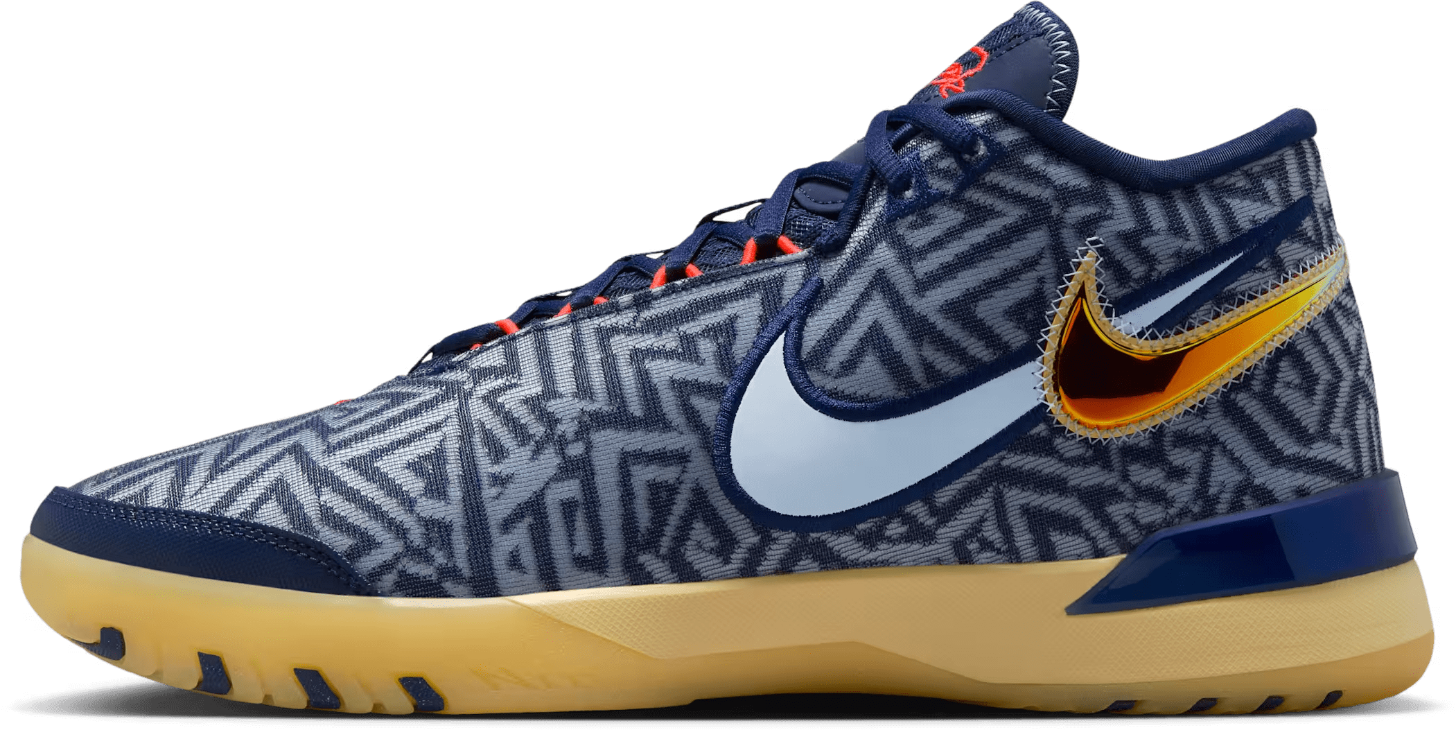 Nike LeBron NXXT Genisus Midnight Navy Soft Yellow Bright Crimson Light Armory Blue