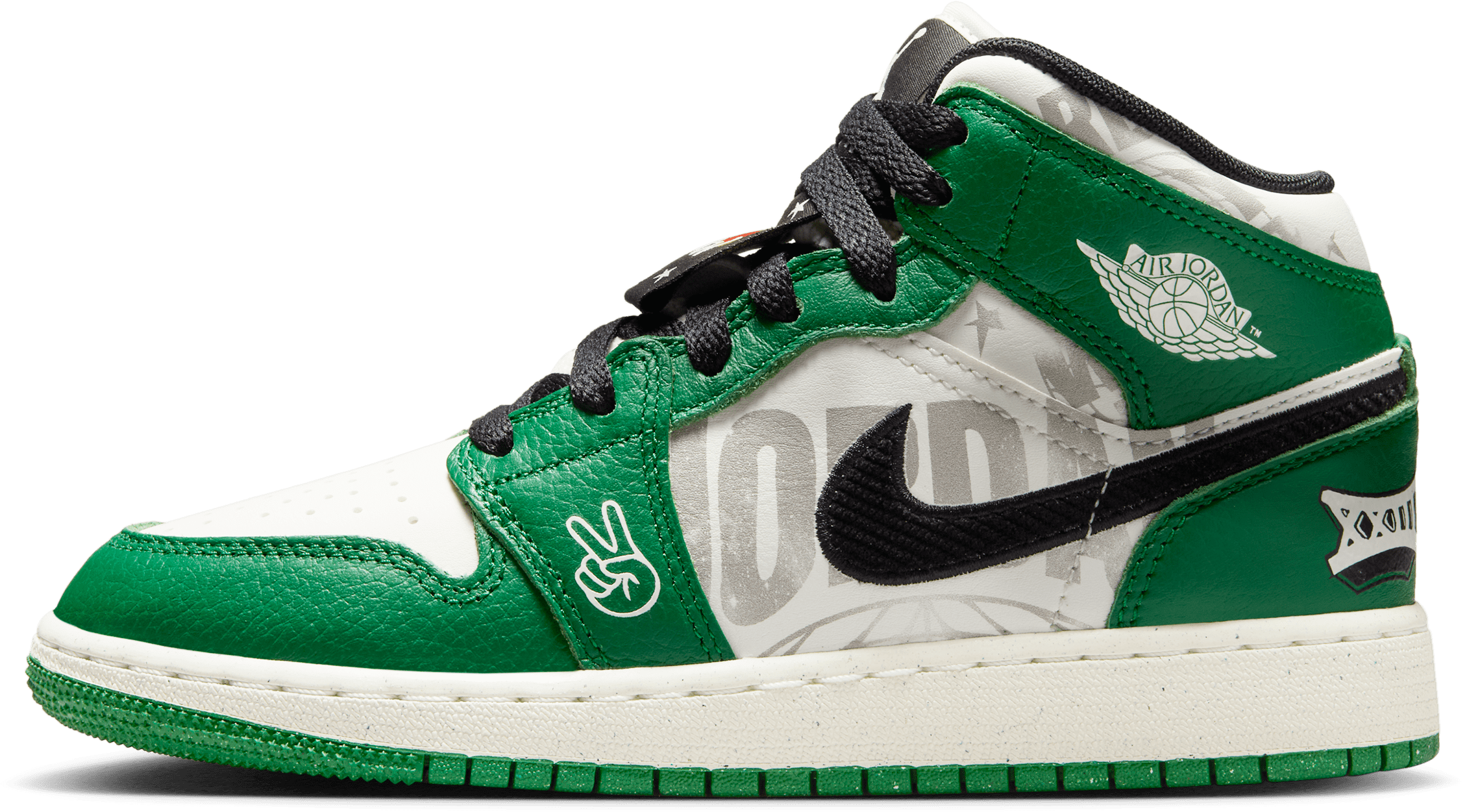 Air Jordan 1 Mid SE GS "Overbranded"