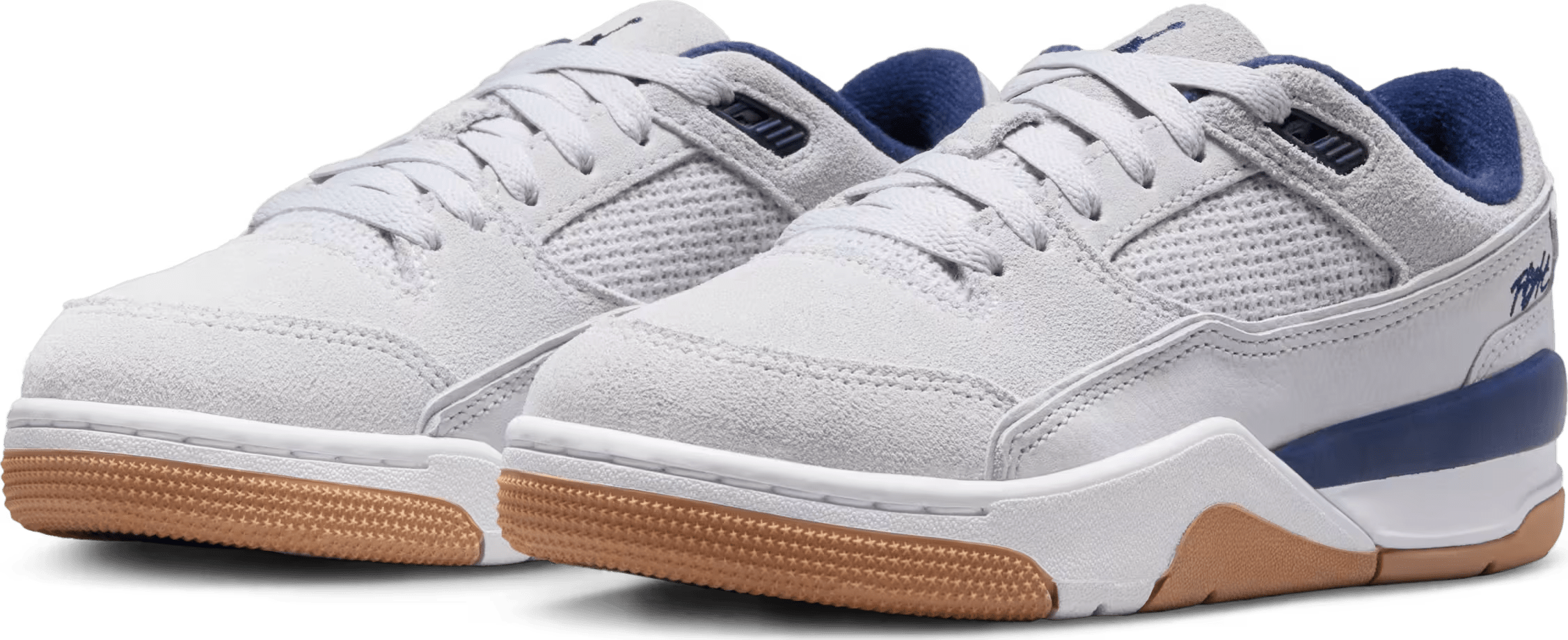 Jordan Flight Court Neutral Grey White Gum Light Brown Midnight Navy (GS)