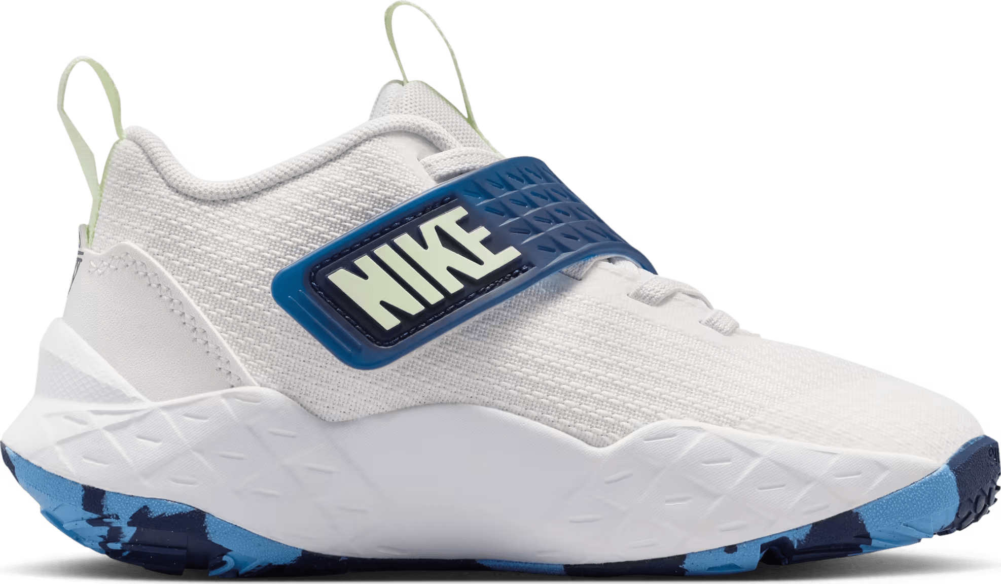 Nike Team Hustle D 12 White Midnight Navy Volt Tint (PS)