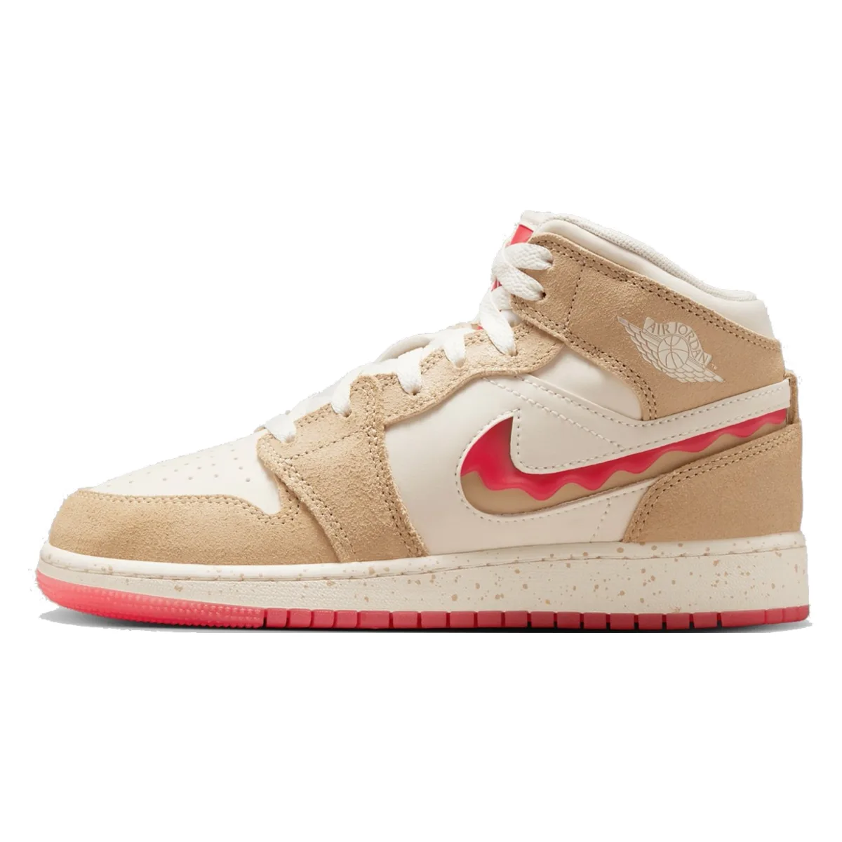 Air Jordan 1 Mid SE GS "Red Peanut Butter Jelly"