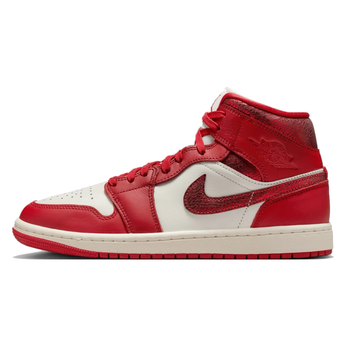 Air Jordan 1 Mid SE Wmns "Cracked Red Metallic"