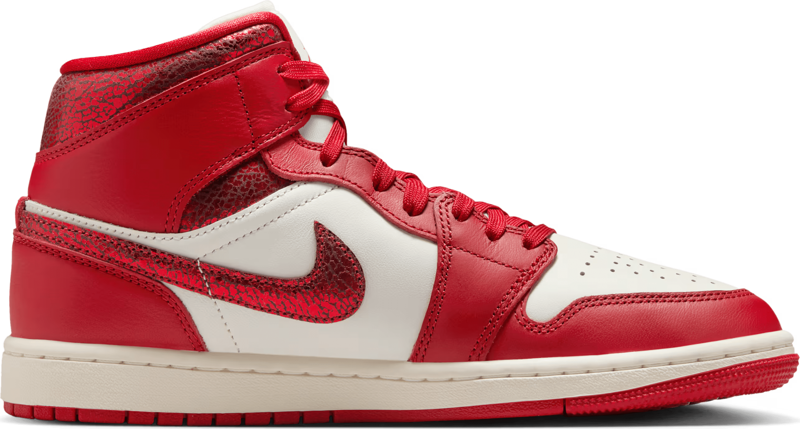 Air Jordan 1 Mid SE Wmns "Cracked Red Metallic"