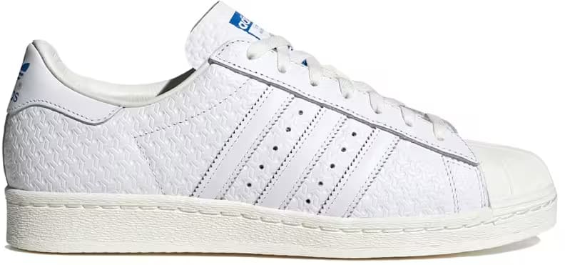 adidas Superstar 82 Debossed Geometric Print White Blue