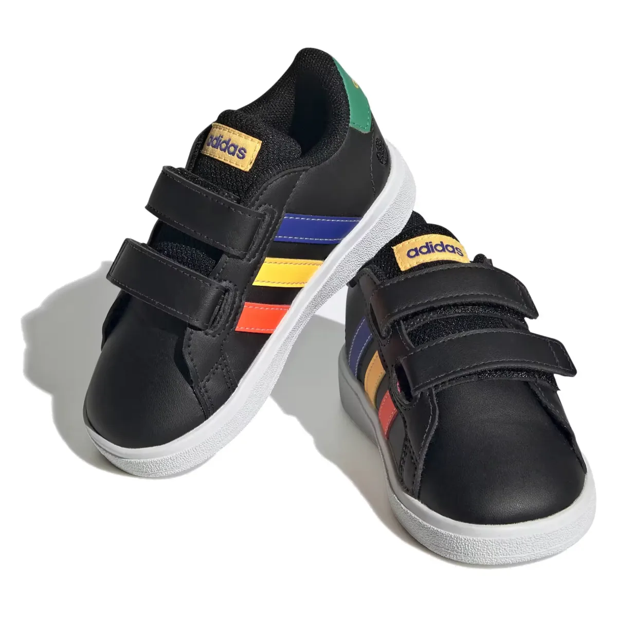 adidas Grand Court Lifestyle Hook And Loop Core Black Lucid Blue Court Green (TD)