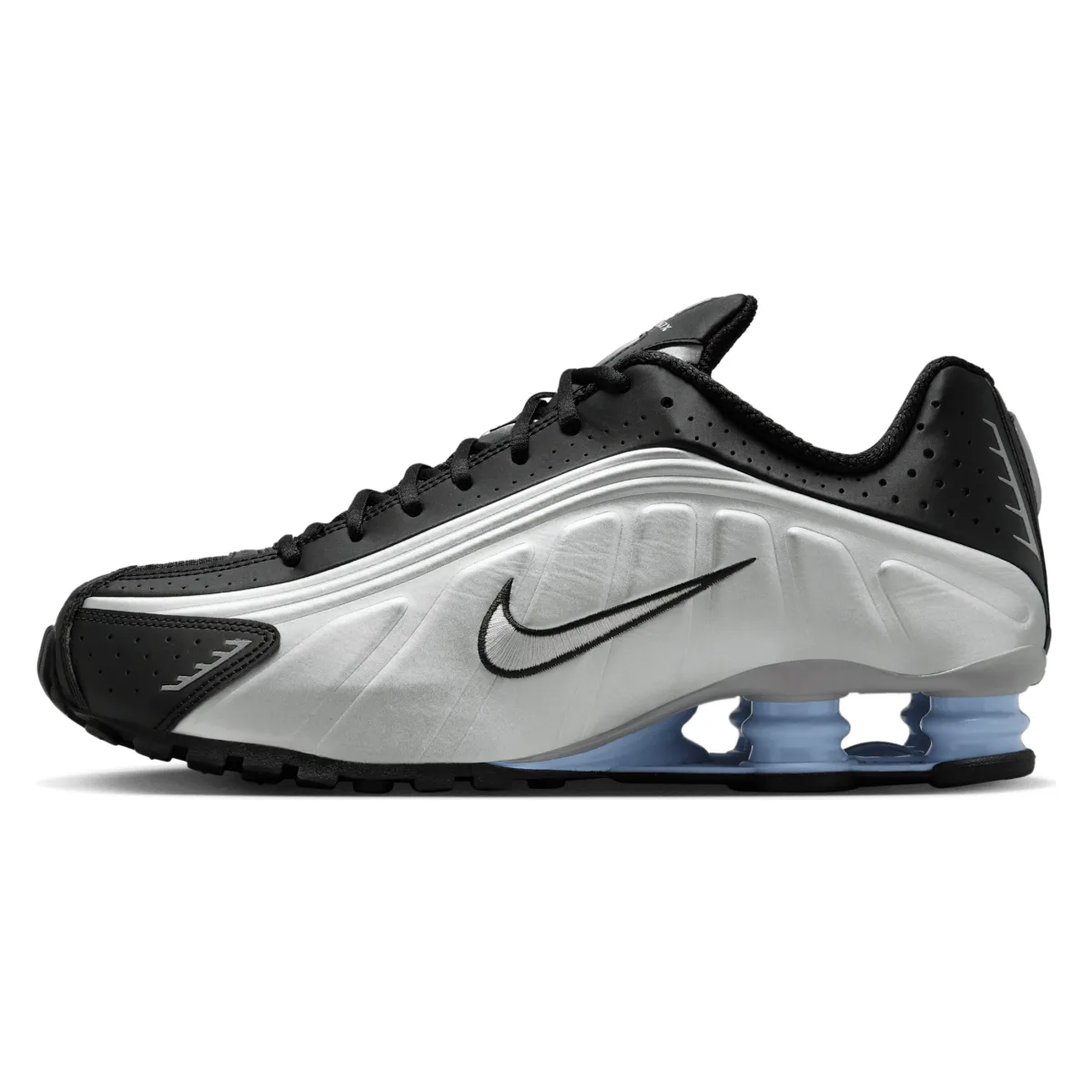 Nike Shox R4 Metallic Silver Black Psychic Blue