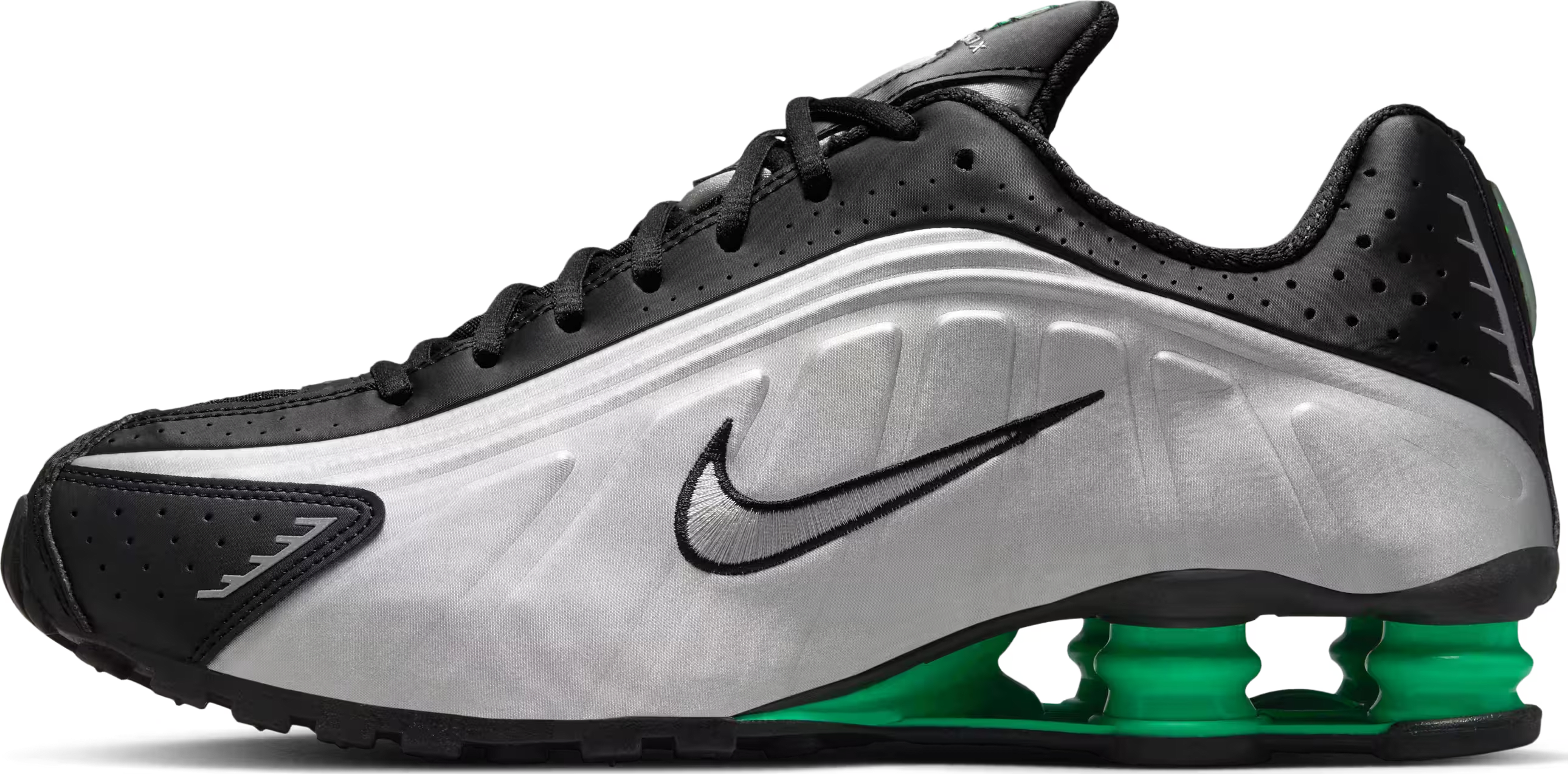 Nike Shox R4 Metallic Silver Green Shock