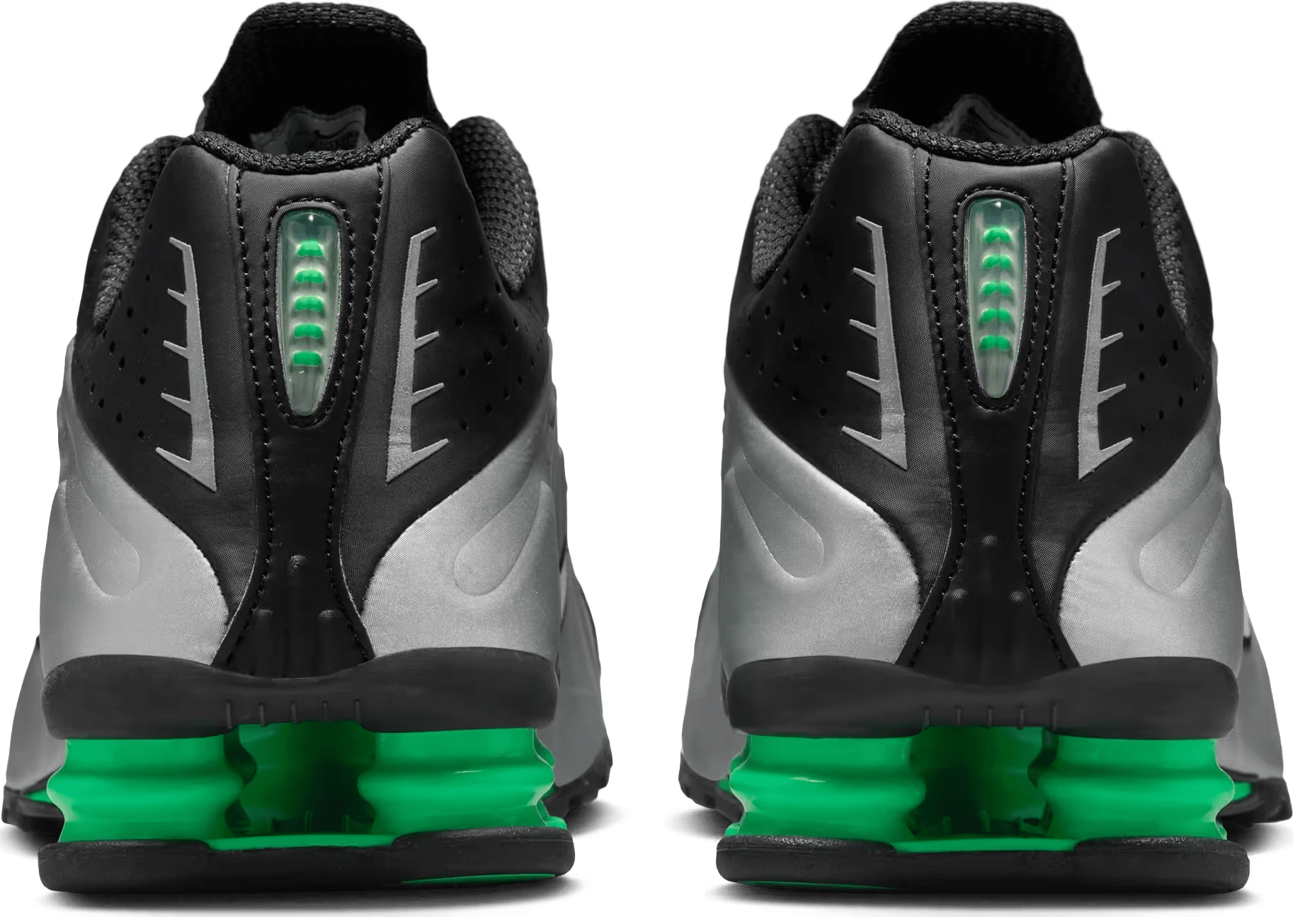 Nike Shox R4 Metallic Silver Green Shock