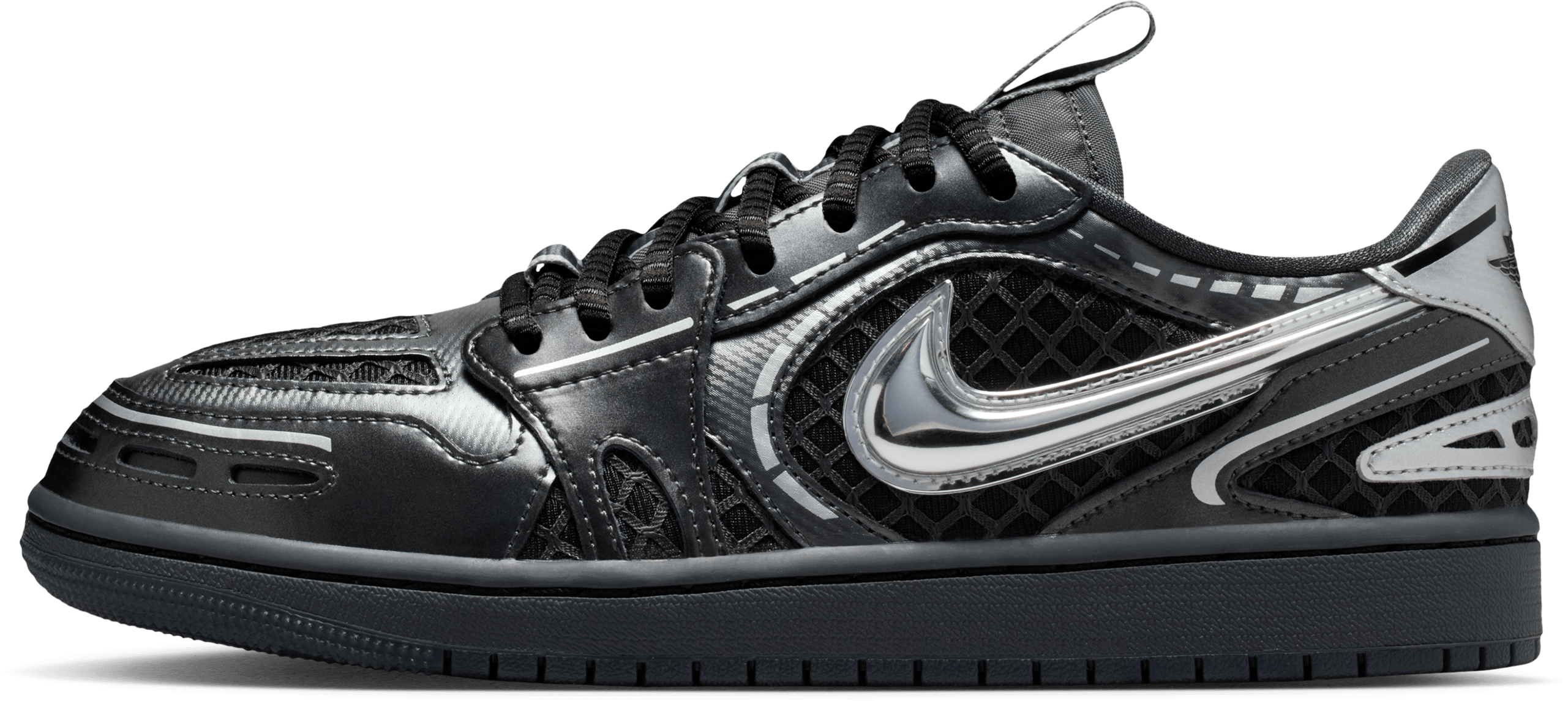 Air Jordan 1 Low Method of Make Wmns "Black Metallic Silver"