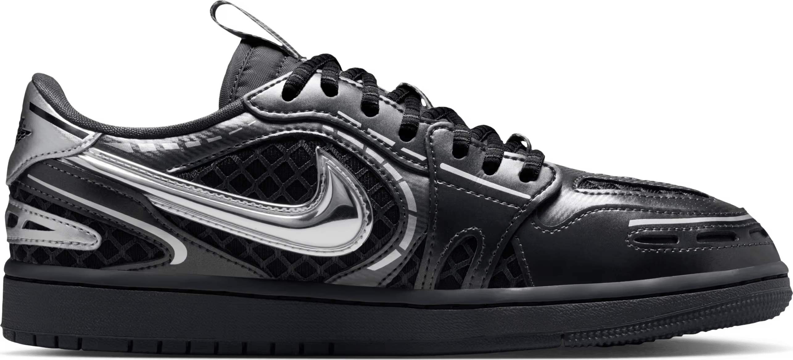 Air Jordan 1 Low Method of Make Wmns "Black Metallic Silver"