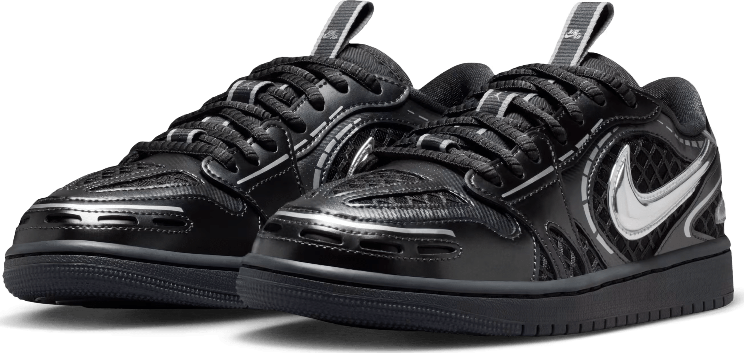 Air Jordan 1 Low Method of Make Wmns "Black Metallic Silver"