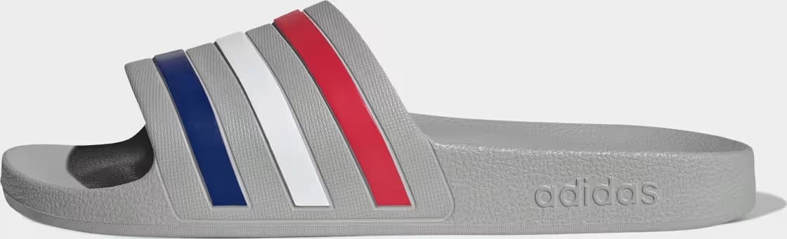 adidas Adilette Aqua Slides Grey Mystery Ink Pure Ruby