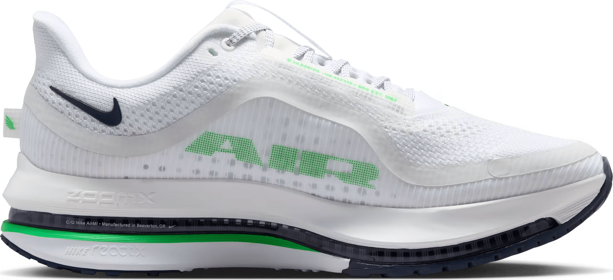 Nike Pegasus Premium "White Midnight Navy Green Spark"