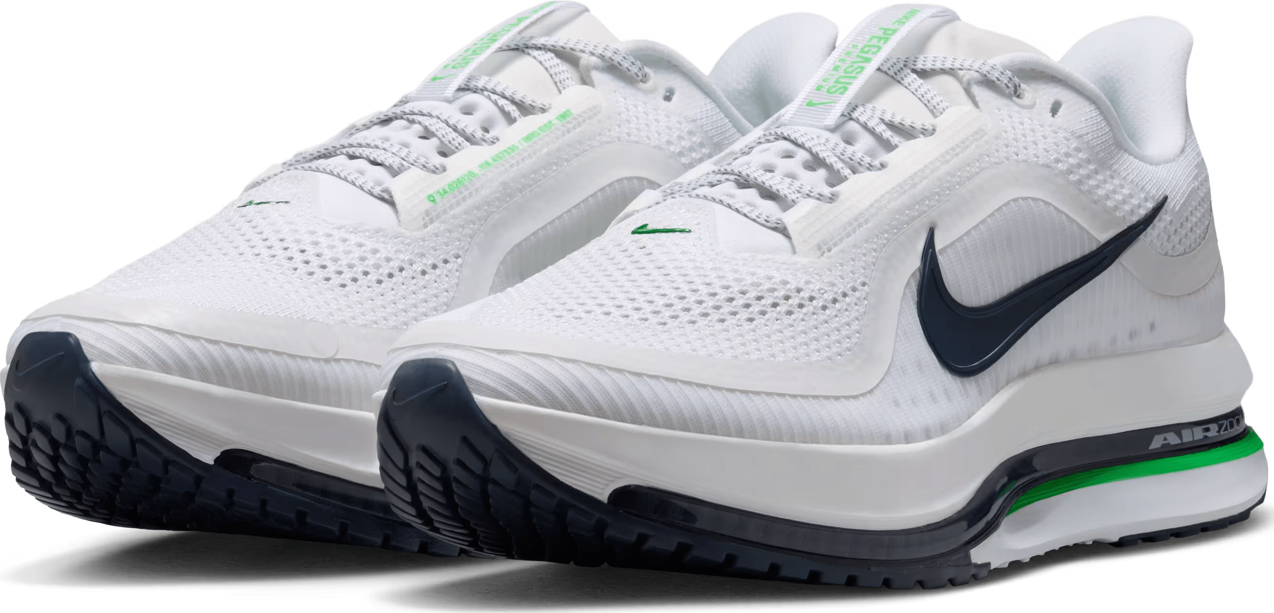 Nike Pegasus Premium "White Midnight Navy Green Spark"