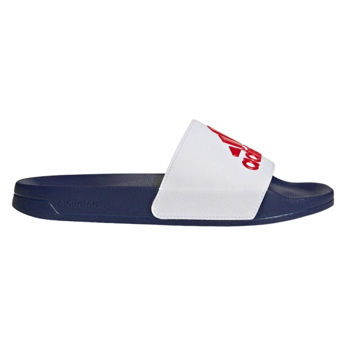 adidas Adilette Shower Slides Cloud White Better Scarlet Victory Blue