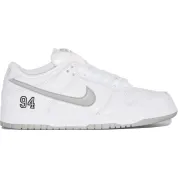 Supreme x Nike SB Dunk Low "White Metallic Silver"