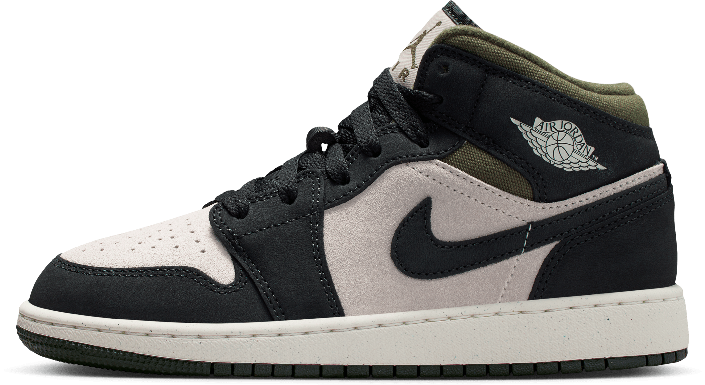 Air Jordan 1 Mid GS "Off Noir Olive"