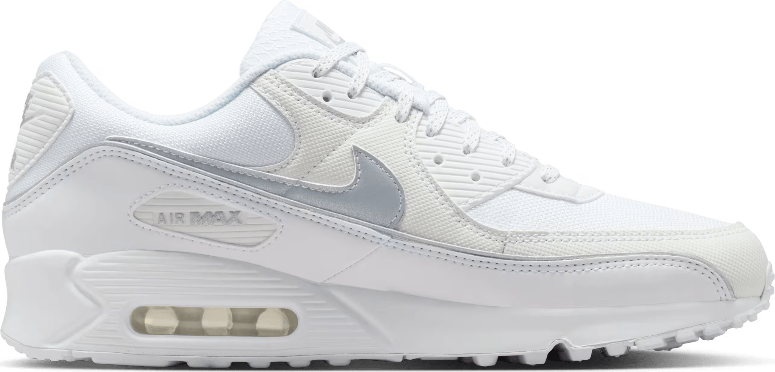 Nike Air Max 90 Premium "White Metallic Silver Reflective"