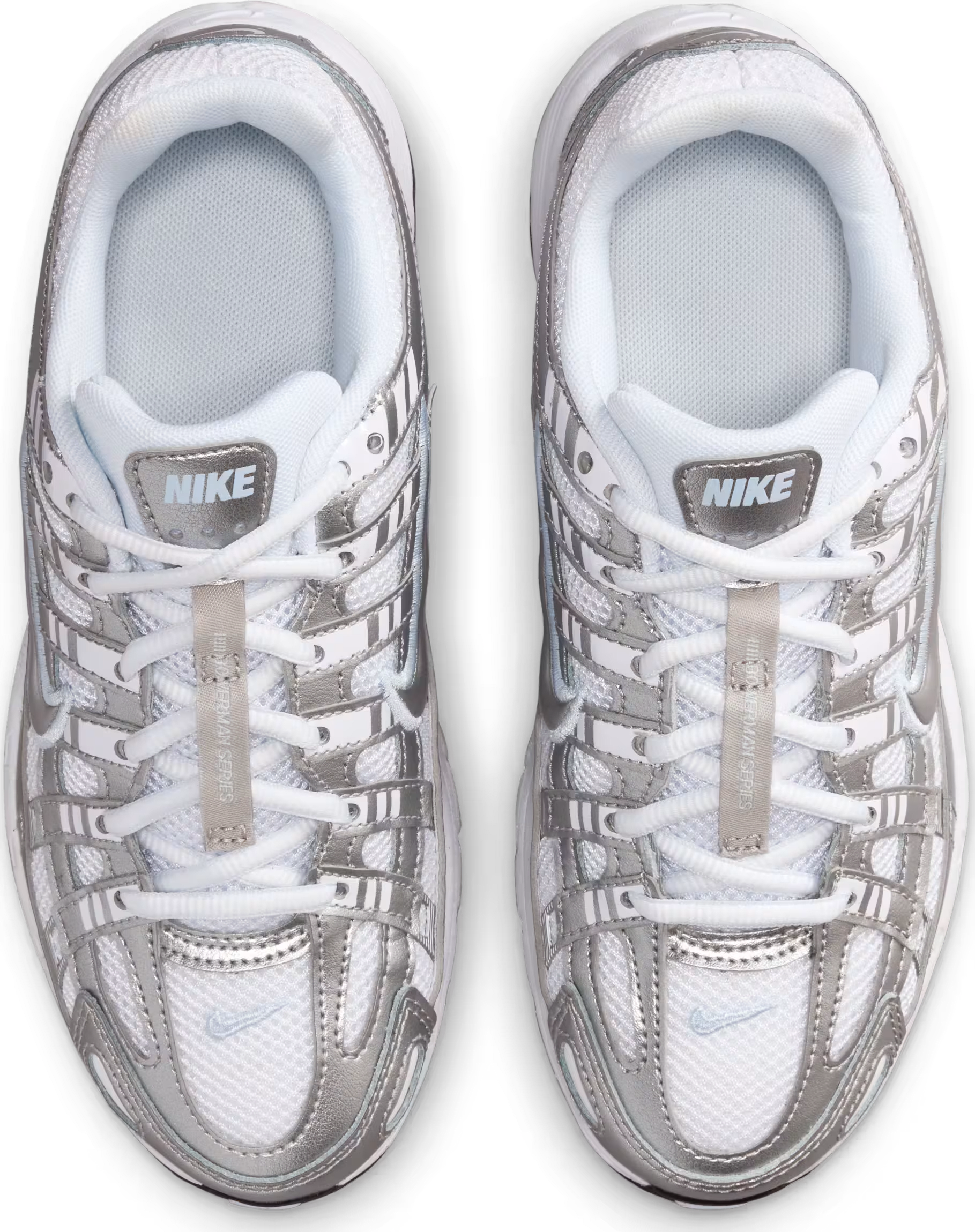 Nike P-6000 White Metallic Silver (GS)