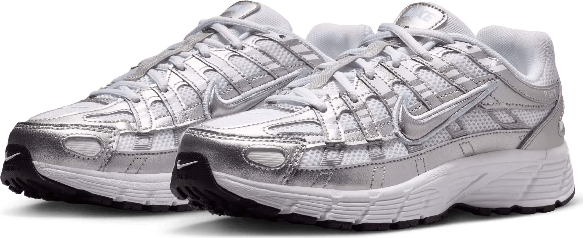 Nike P-6000 White Metallic Silver (GS)