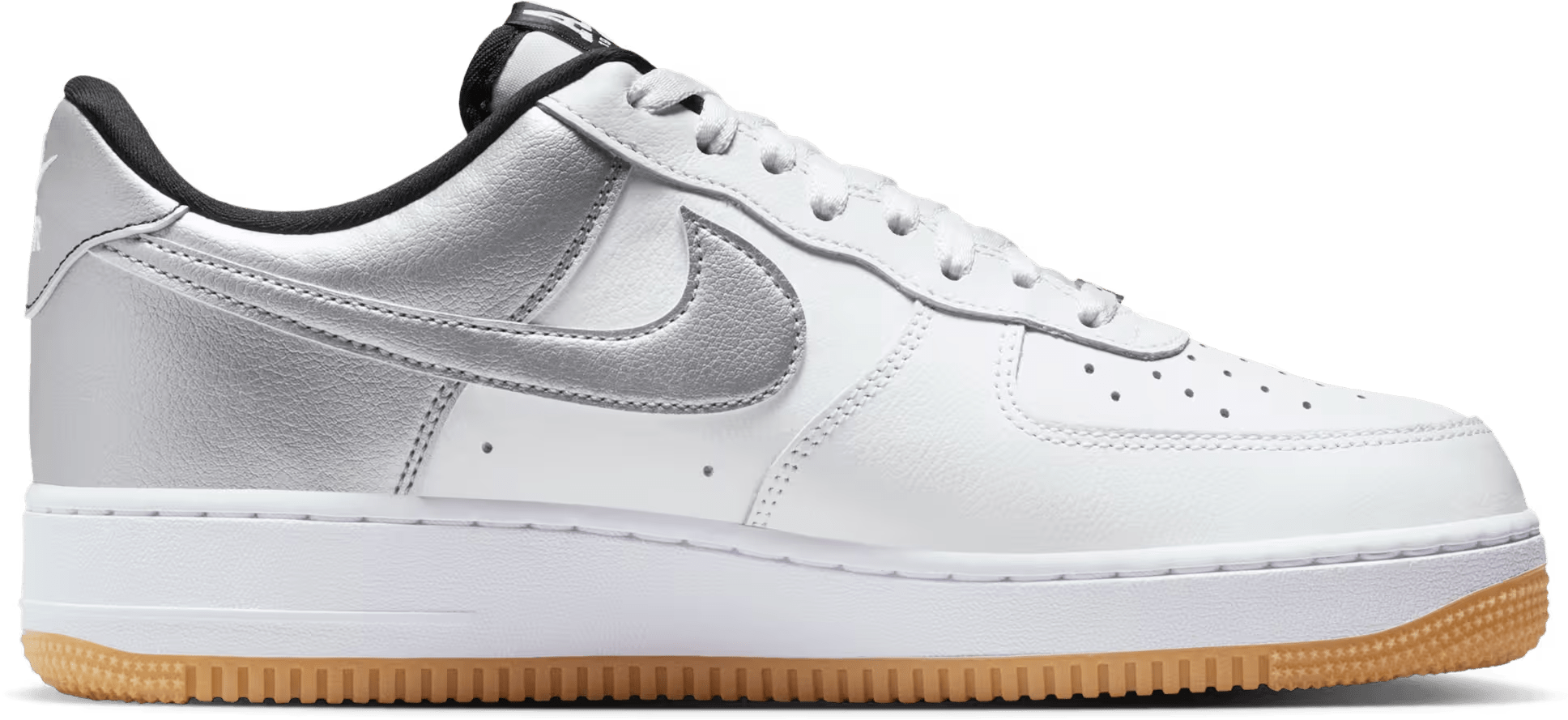 Nike Air Force 1 Low '07 LV8 White Black Metallic Silver
