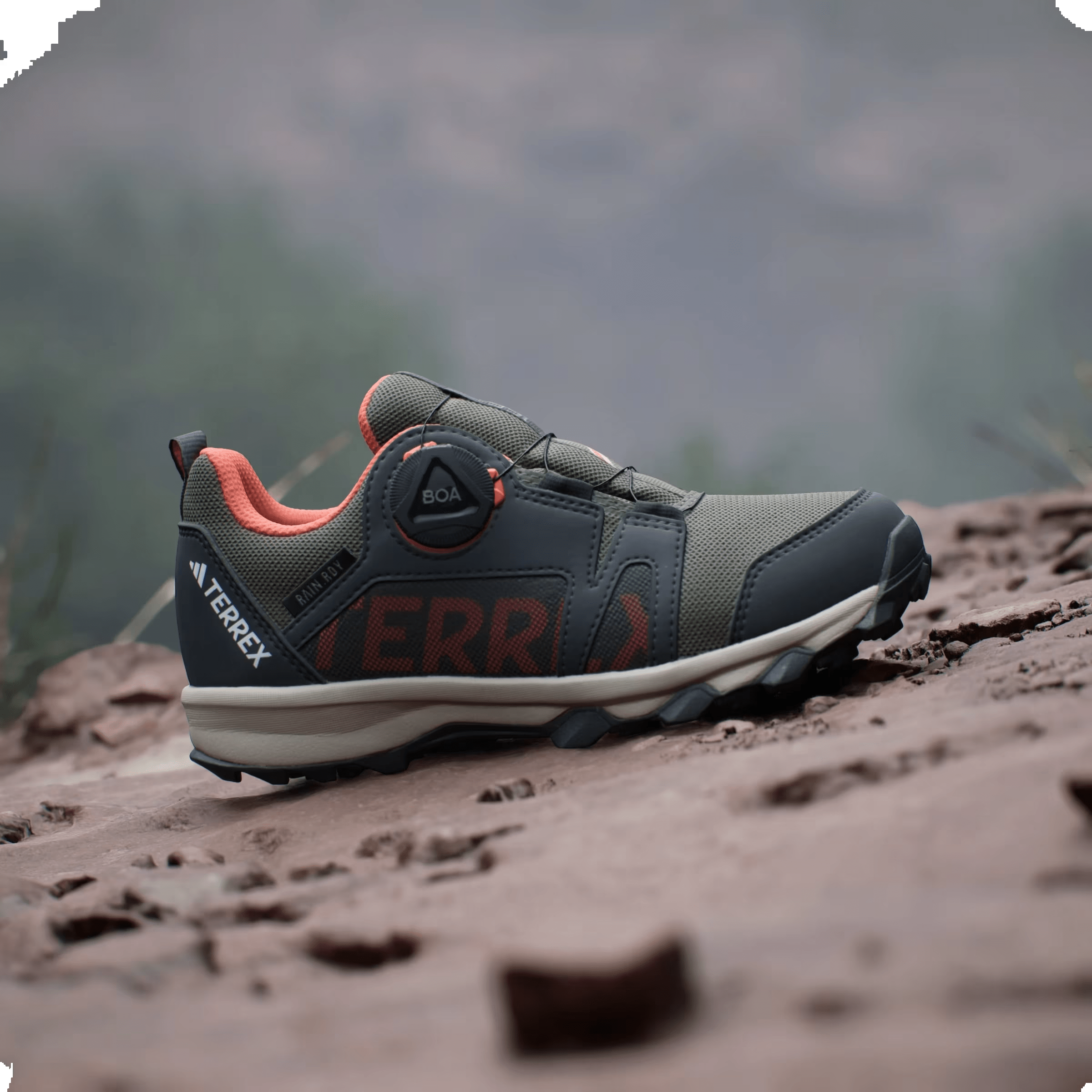 adidas Terrex Agravic BOA Rain.RDY Trail Olive Strata Semi Impact Orange Wonder Beige (GS)