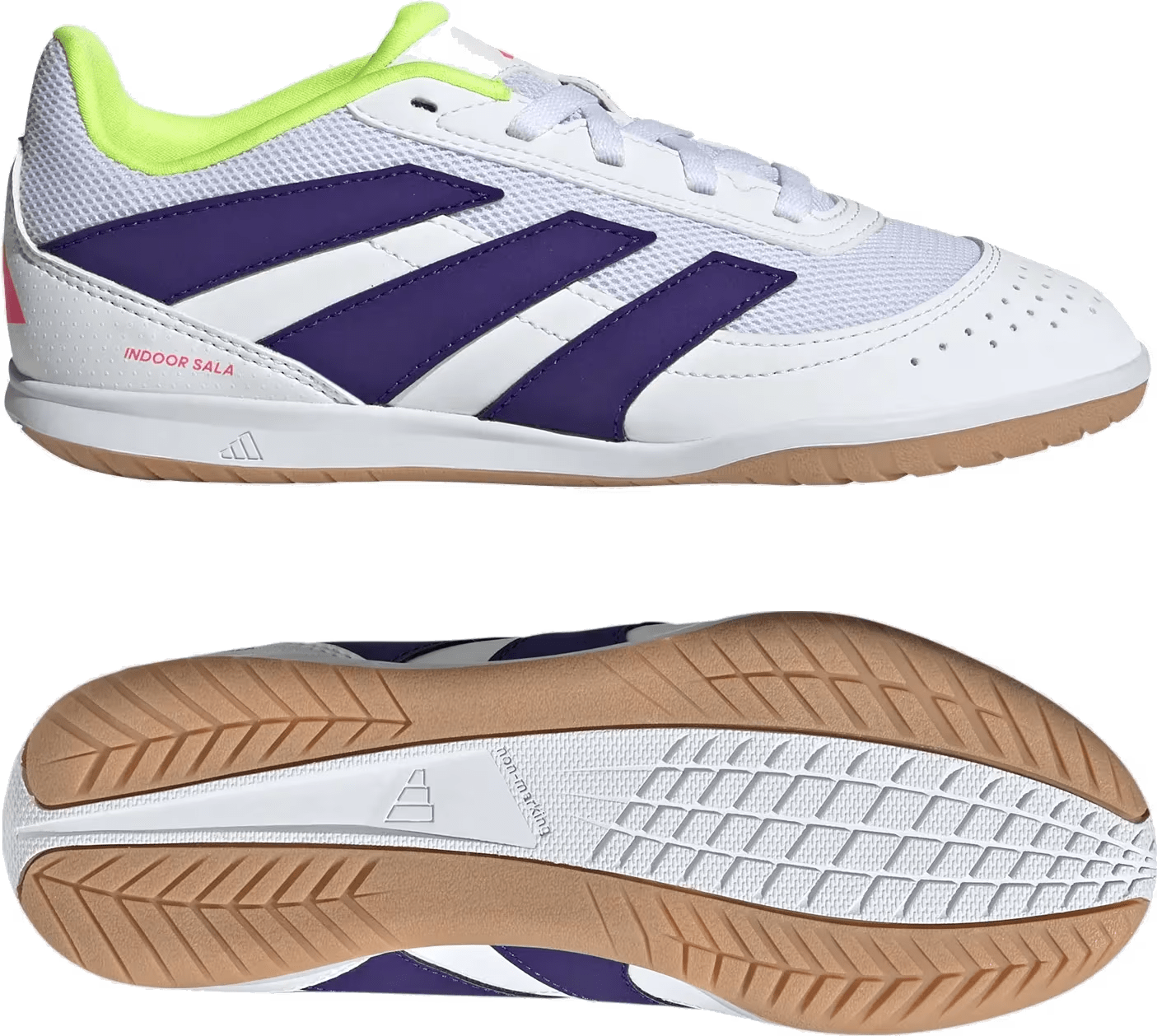 adidas Predator Club Indoor Sala Cloud White Collegiate Purple Lucid Lemon (GS)
