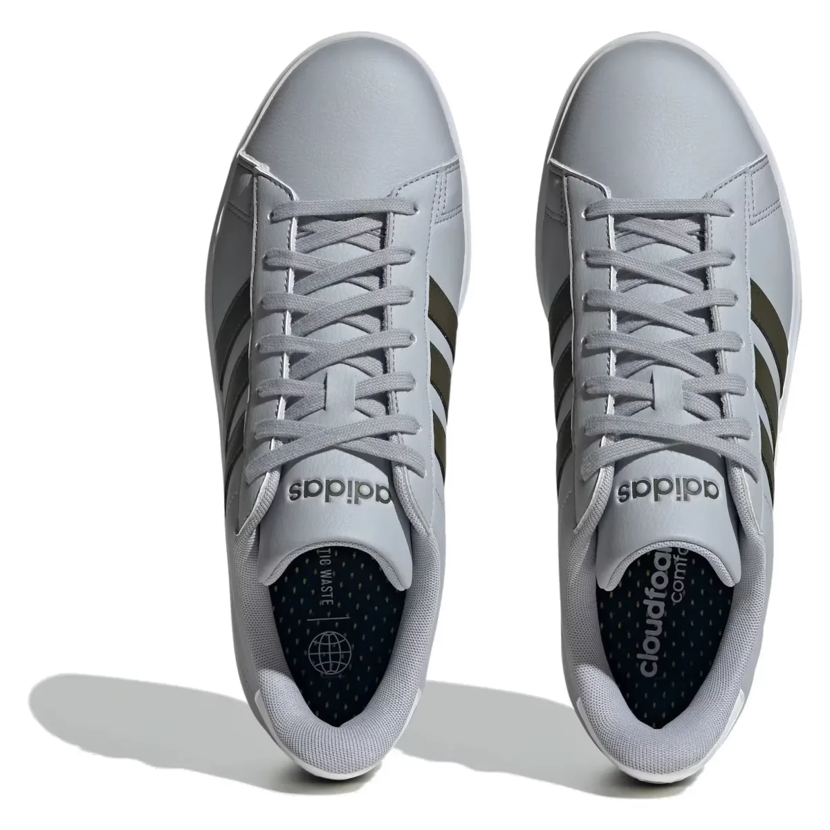adidas Grand Court Halo Silver Shadow Olive Cloud White