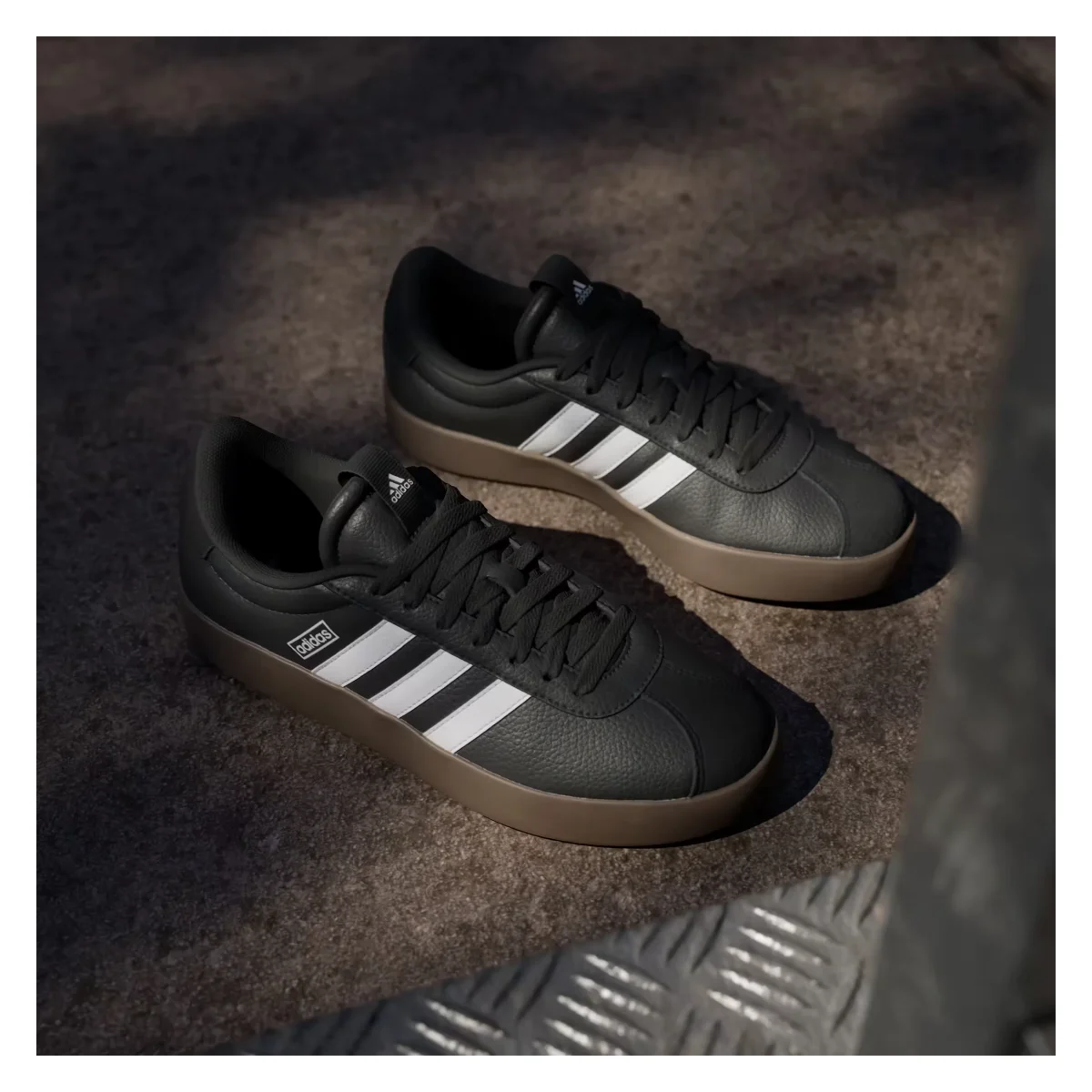 adidas Vl Court 3.0 Low Core Black Cloud White Gum (Women's)