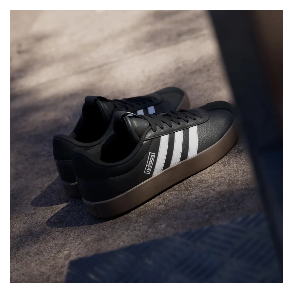 adidas Vl Court 3.0 Low Core Black Cloud White Gum (Women's)