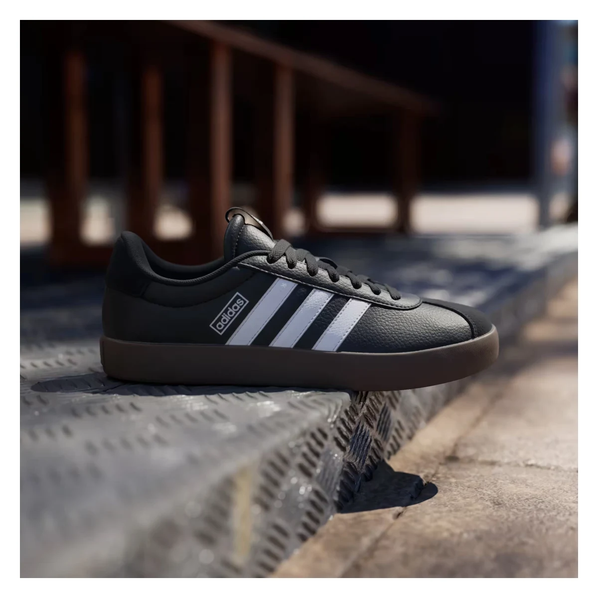 adidas Vl Court 3.0 Low Core Black Cloud White Gum (Women's)
