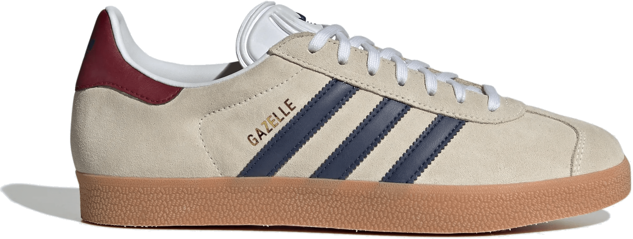 adidas Gazelle Beige Dark Blue Collegiate Burgundy