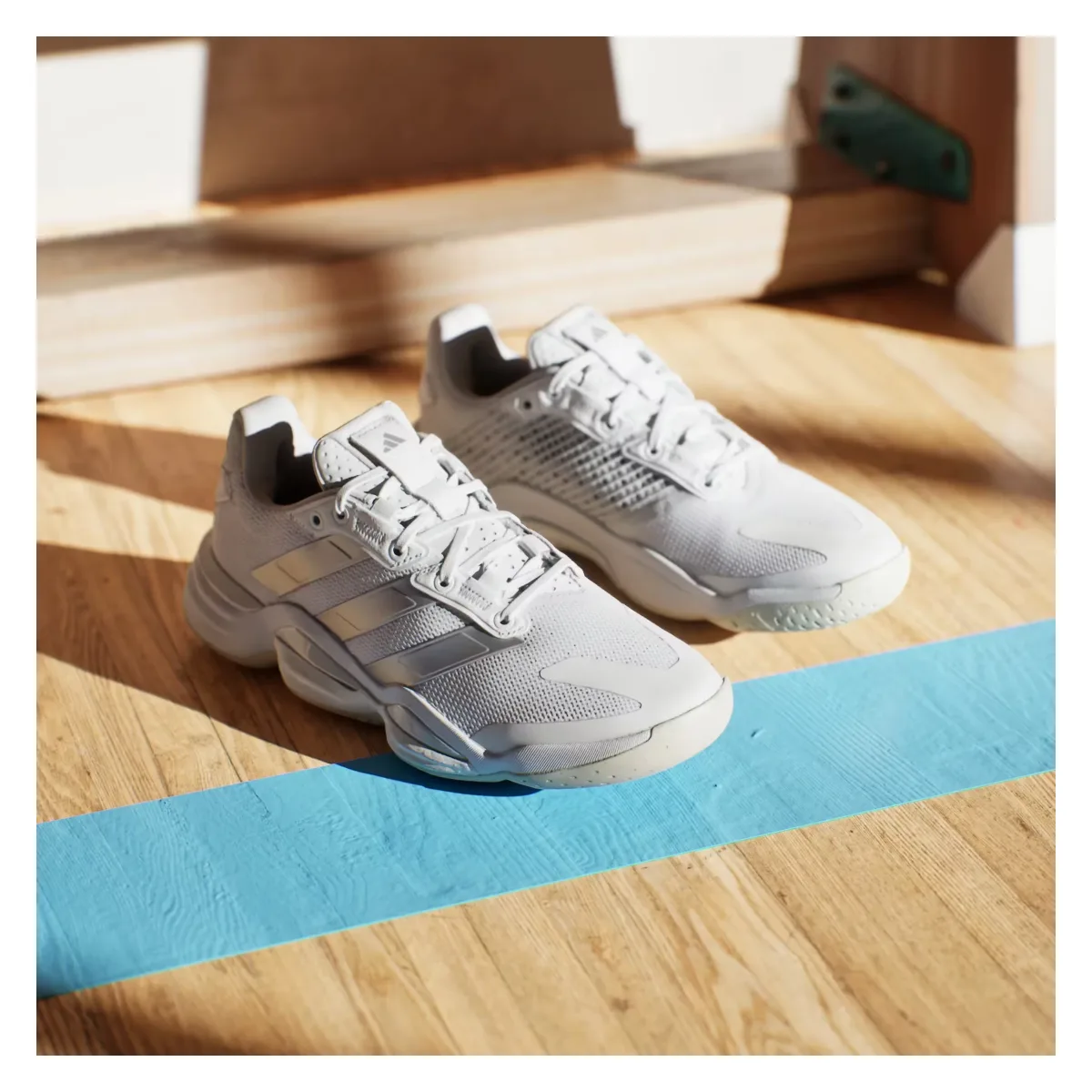 adidas Stabil 16 Indoor Cloud White Silver Metallic Grey One (Women's)