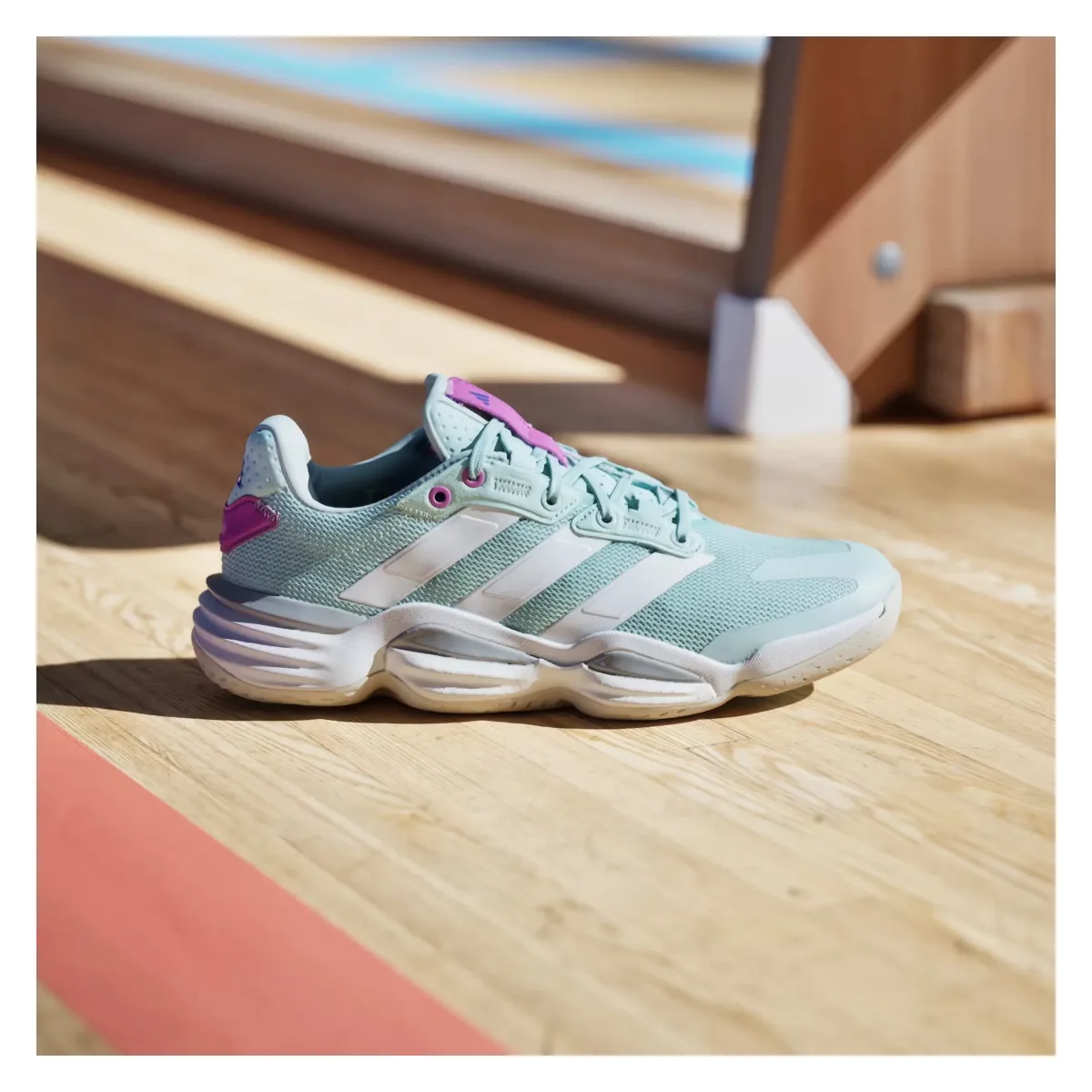 adidas Stabil 16 Indoor Semi Flash Aqua Cloud White Purple Burst (Women's)