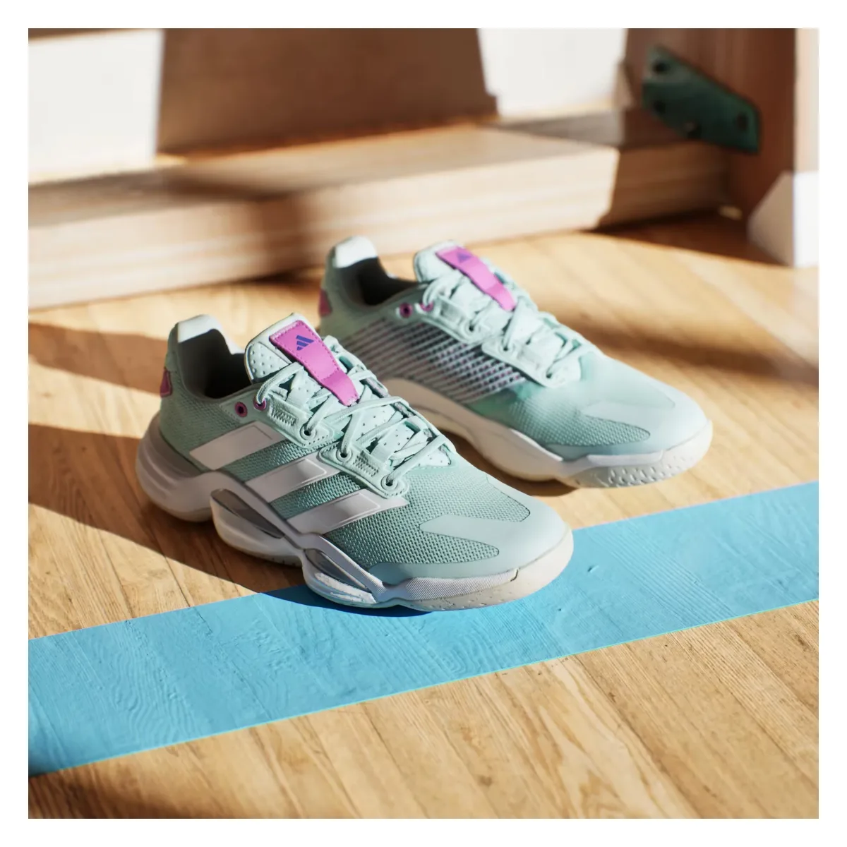 adidas Stabil 16 Indoor Semi Flash Aqua Cloud White Purple Burst (Women's)